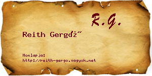Reith Gergő névjegykártya